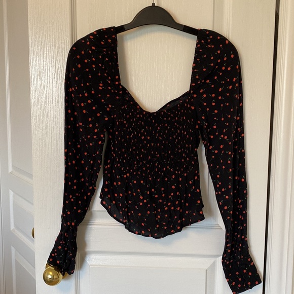 Free People Julia Cherry Print Blouse - Picture 7 of 8